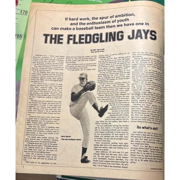 Toronto Blue Jays Play Ball The Toronto Star April 6 1977 Special Edition Vtg - Picture 5 of 7